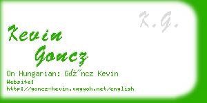 kevin goncz business card